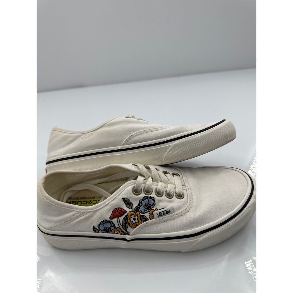 Vans SF Marshmallow White Floral Embroidered Sneakers Womens 8 Mens 6.5 - Picture 6 of 7